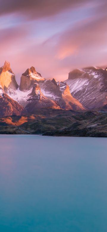 Lake Pehoe, Torres del Paine National Park, Landscape, Lake, River, Sunny day, Scenery, Chile, Aesthetic, 5K, Summer