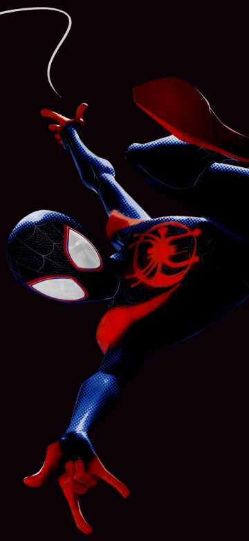 Miles Morales, Spider-Man: Into the Spider-Verse, Black background, 5K, AMOLED, Spiderman