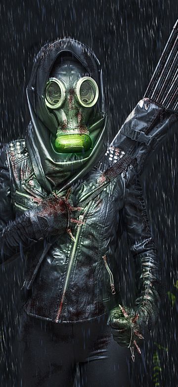 Hunter, Gas mask, Extinction, Arrows, Survivor, Dark, 5K