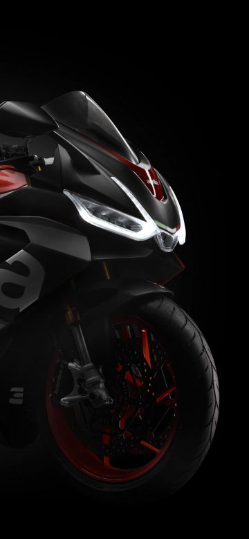 Aprilia RS 660, Black background, Sports bikes, 5K