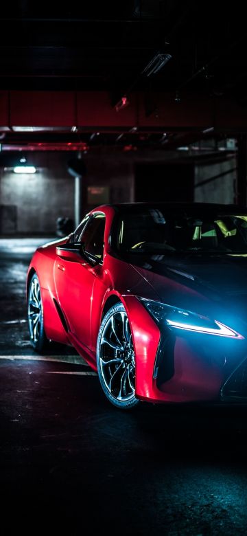 Lexus LC 500, Dark, Red cars, 5K, 8K