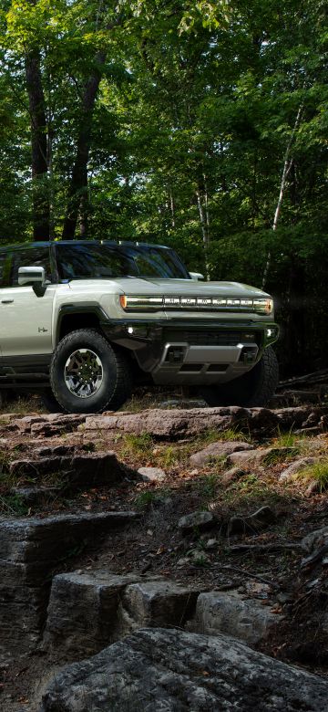 GMC Hummer EV, Forest, Electric SUV, Off-roading, Luxury SUV, Electric trucks, 2022, 5K, Four-wheel drive, Rugged, Tough