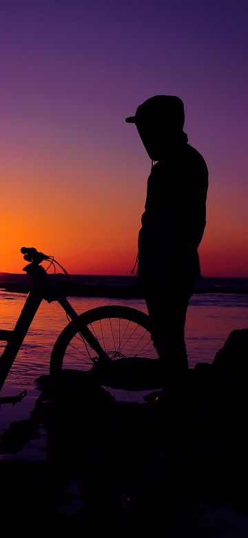 Sunset, Silhouette, Man, Hoodie, Evening, Dusk, Twilight, Horizon, Alone, 5K