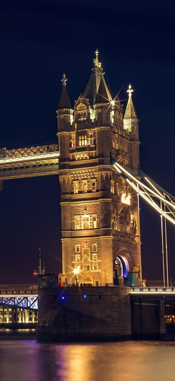 London Bridge, United Kingdom, River Thames, Night time, Ancient architecture, Tourist attraction, Dusk, Tower Bridge, Historical landmark, City life, Dark Sky, 5K, England