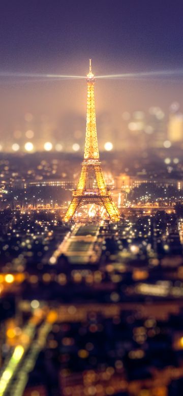 Eiffel Tower, Cityscape, Paris, Night time, City lights, Tourist attraction, Popular cities, 5K, France