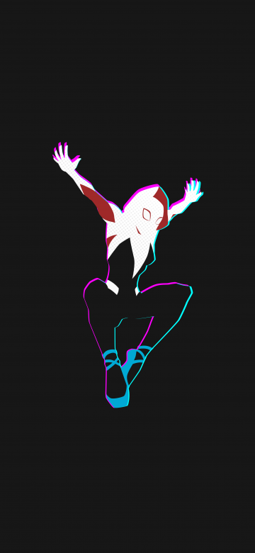 Spider-Gwen, Dark, 8K, Marvel Superheroes, Marvel Universe, Dark background, 5K, Simple