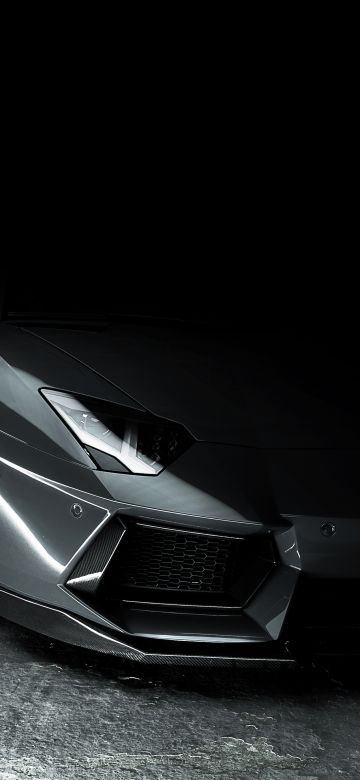 Lamborghini Aventador, AMOLED, Grey, Dark background, CGI