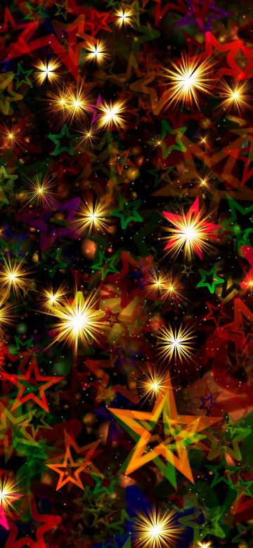 Christmas Stars, Christmas decoration, Advent, Glowing lights, Colorful, Aesthetic, 5K, 8K