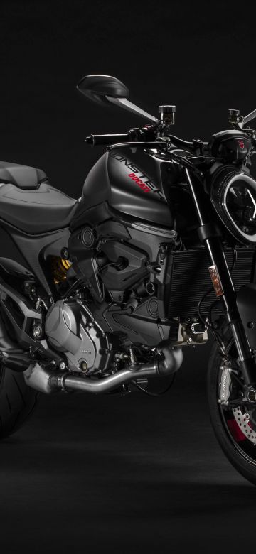 Ducati Monster, Sports bikes, 2021, Dark background, 5K