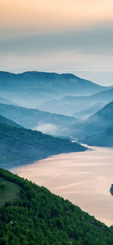 Kardzhali Reservoir, Bulgaria, Arda River, Landscape, Sunrise, Misty, Hill Station, Mountains, Green Trees, Scenery, 5K