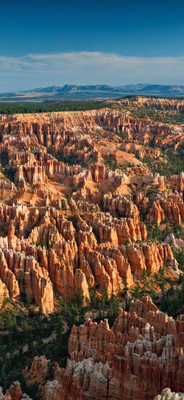 Bryce Canyon National Park, Utah, Rock formations, Bryce Point, Landscape, Scenery, Sunrise, Blue Sky, Tourist attraction, Travel, 5K, Western