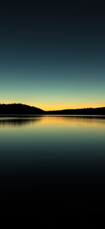 Paulina Lake, Oregon, Sunrise, Silhouette, Body of Water, Reflection, Landscape, Scenic, Dark Sky