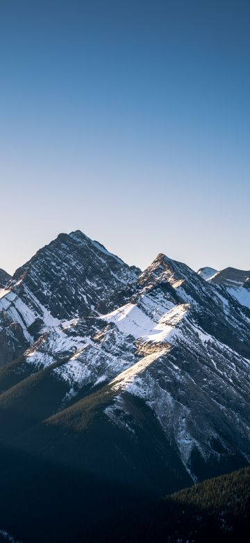 Sulphur Skyline Trail, Jasper National Park, Canada, Mountain range, Snow covered, Glacier mountains, Clear sky, Sun rays, Landscape, Peaks, 5K