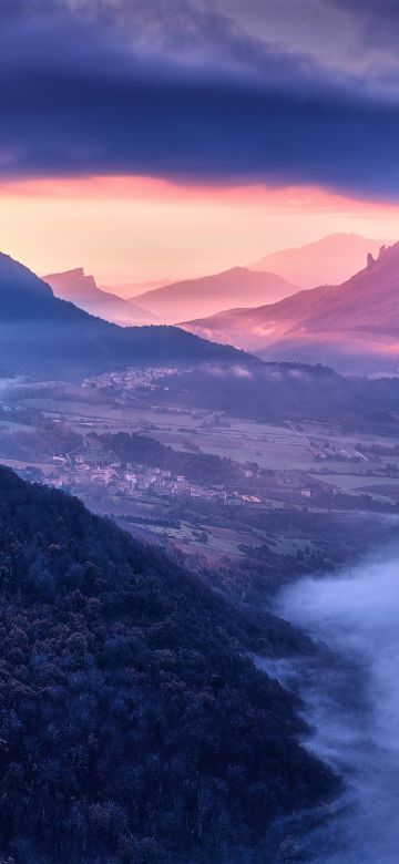 Mountains, Sunrise, Scenic, Early Morning, Countryside, Village, Sunlight, Hill Station, Clouds, Foggy, 5K