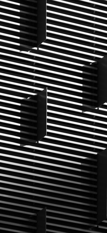 Gray Building, Grayscale, Pattern, Lines, Texture, Geometric, Monochrome, Stripes, 5K, Black and White