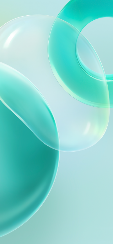 Huawei Nova 8 Pro, 3D, Bubble, Circle, White background, Teal, Green, Stock, Aesthetic, Pastel background, Powder blue, Pastel cyan