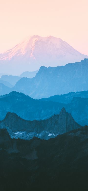 Cascade Range, Mountain range, Foggy, Morning, Layers, Mountains