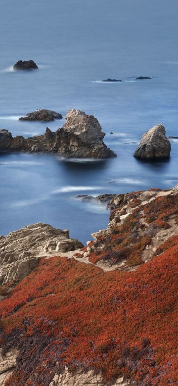 Coastline, Seashore, Rocks, macOS Big Sur, Stock, 5K