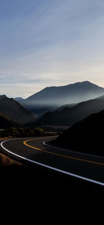 macOS Big Sur, Landscape, Road, Mountains, Tarmac, Sunrise, Morning, Stock, 5K