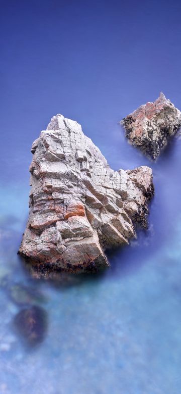 macOS Big Sur, Seashore, Rocks, Stock, Aesthetic, 5K