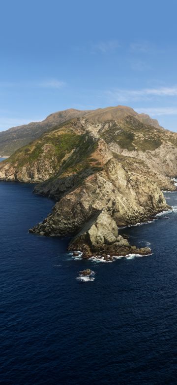 macOS Catalina, Island, Mountains, Sunny day, Stock, 5K