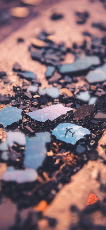 Flight, Broken rocks, Reflection, Macro, Crystals