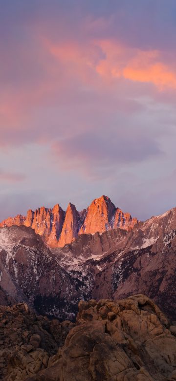 macOS Sierra, Sierra Nevada, Mountain range, Evening, Sunlight, Mountains, Mount Whitney, Peak, Summit, Stock, 5K