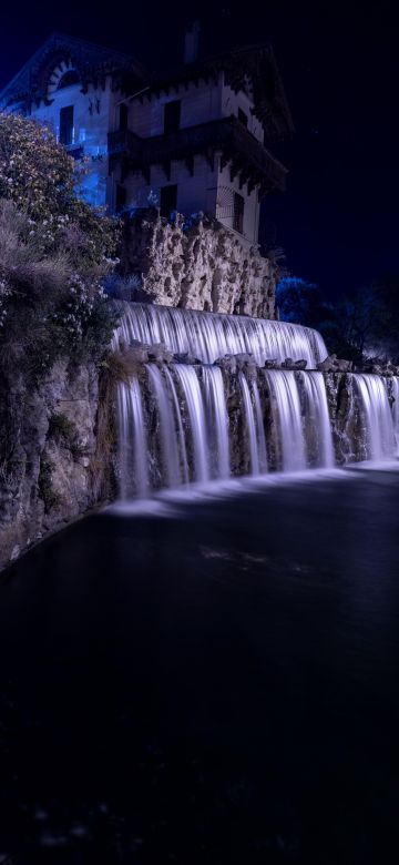 Cascade Gairaut, Gairaut waterfall, Historical landmark, Night, Nice, France