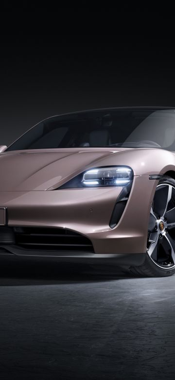 Porsche Taycan, Dark background, 2021, 5K