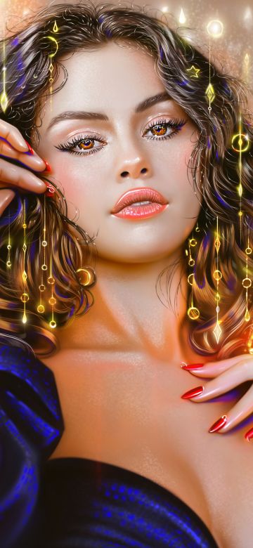 Selena Gomez, Paint, Illustration, American singer, Colorful, Vivid, Portrait, Magical, Artwork