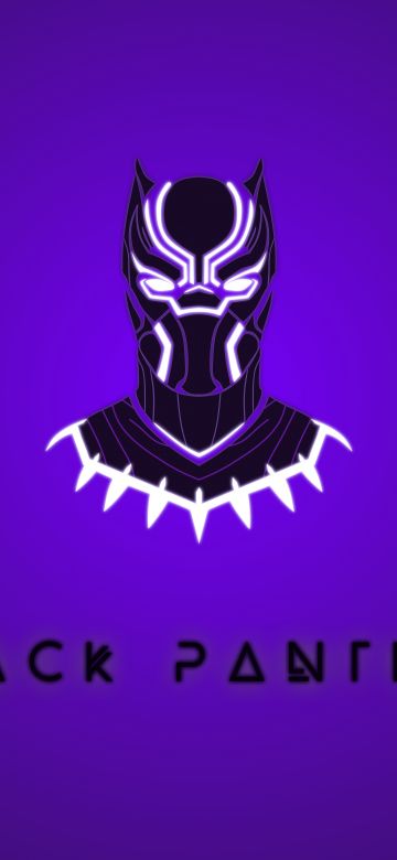 Black Panther, Purple background, Minimal art, Marvel Superheroes, 5K, 8K