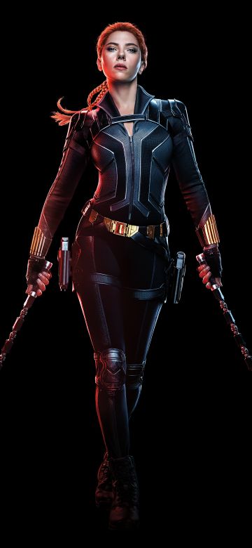 Black Widow, AMOLED, Scarlett Johansson, Black background, 2020 Movies, 5K, 8K