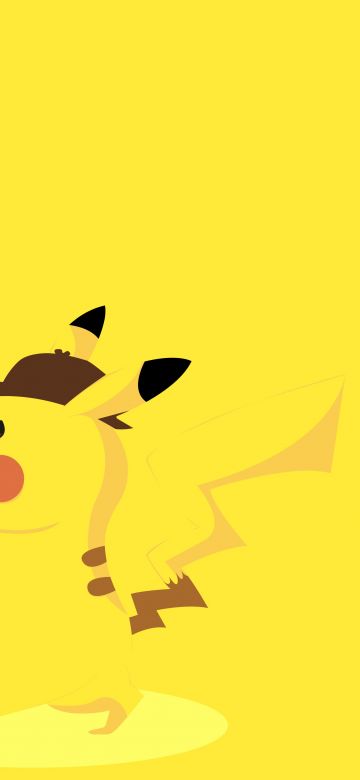 Pikachu, Yellow background, Minimal art, 5K, 8K, Simple