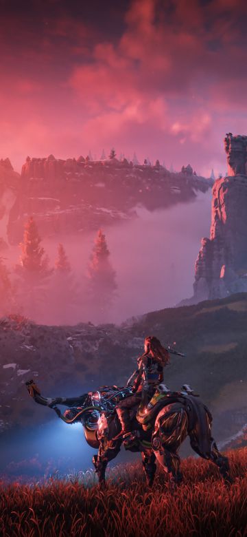 Horizon Zero Dawn, Aloy, Scenery, Game Art, Landscape, 5K