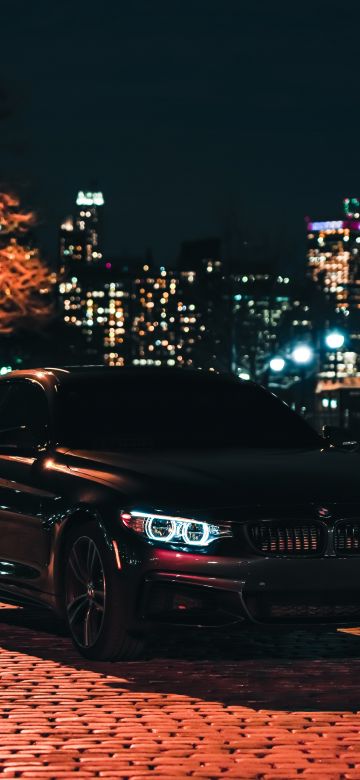 BMW M3, Black Edition, Night, City lights, 5K