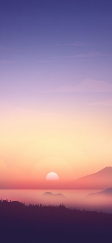 Sunrise, Illustration, 8K, Landscape, Scenery, Gradient background, Bear, Deer, Early Morning, 5K