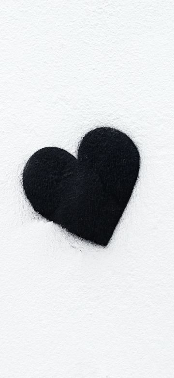 Black heart, Love heart, White background, Monochrome, 5K, Black and White