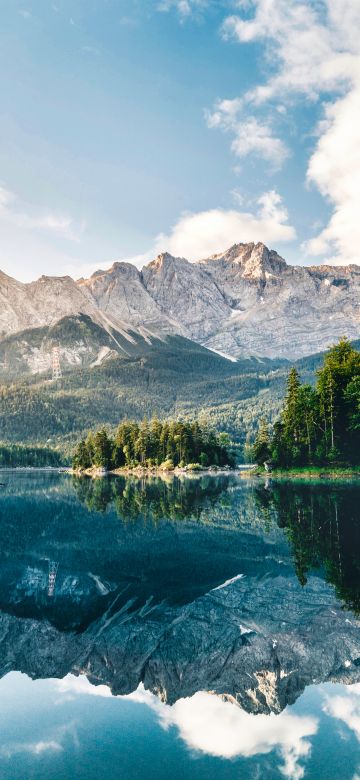 Lake, Mountains, Forest, Reflection, Scenery, Grainau, Deutschland