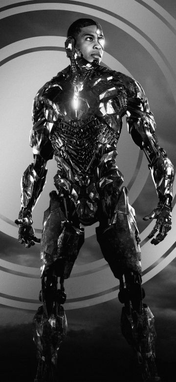 Cyborg, Zack Snyder's Justice League, Ray Fisher, DC Comics, DC Superheroes, Monochrome, 2021 Movies, Black and White