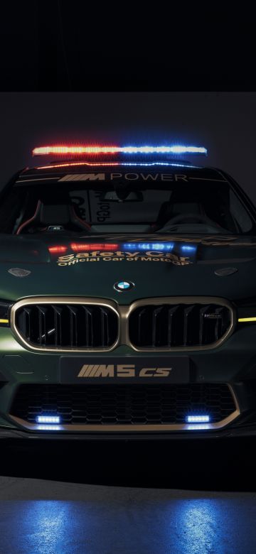 BMW M5 CS, MotoGP Safety Car, 2021, Dark background, 5K, 8K