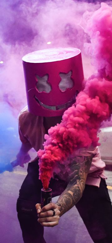 Marshmello, Smoke, Mask, Street festival, Costume, 5K