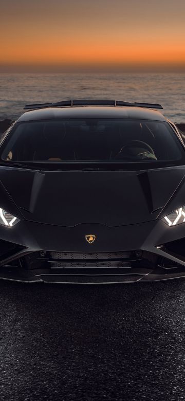 Novitec Lamborghini Huracán EVO RWD, Black cars, Sunset, 2021, 5K, 8K