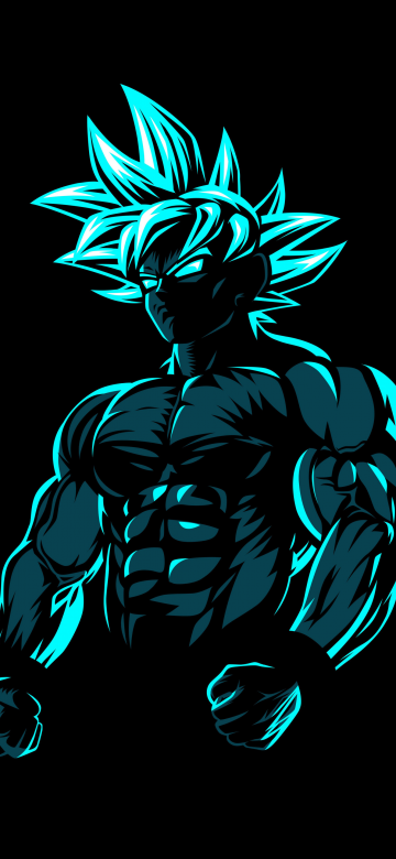 Goku, Beast Mode, AMOLED, Black background, Minimalist