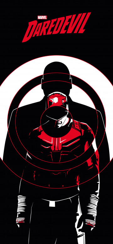 Daredevil, AMOLED, Marvel Comics, Black background, 5K, 8K