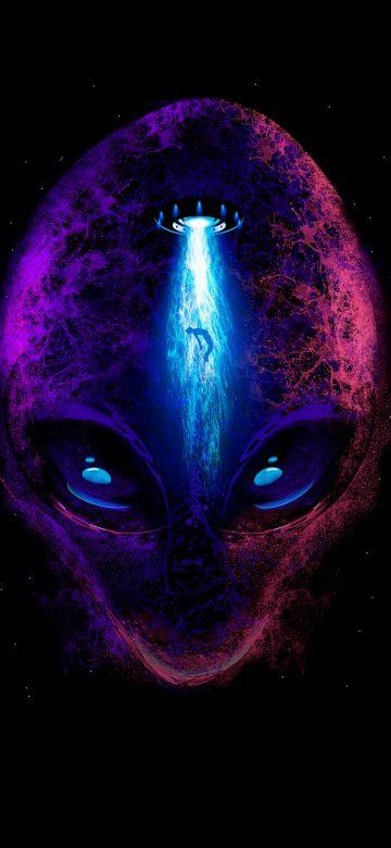 Alien, Extraterrestrial, AMOLED, Black background, 5K