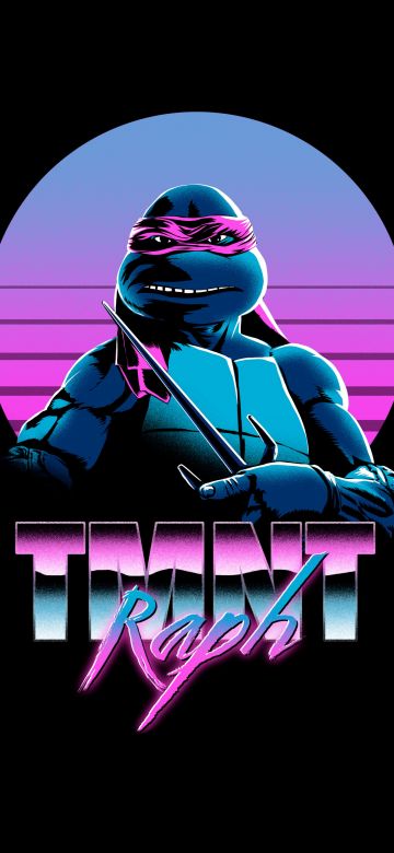 Raphael, TMNT, Teenage Mutant Ninja Turtles, AMOLED, Neon, Black background, 5K