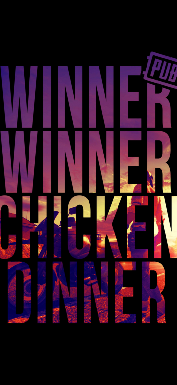 Winner Winner Chicken Dinner, PUBG, AMOLED, Black background, 5K