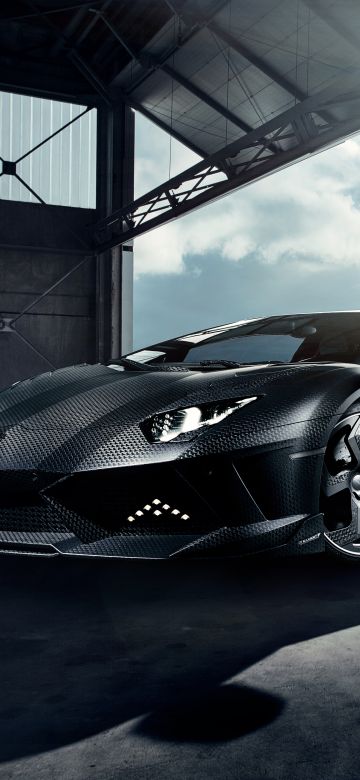 Mansory Lamborghini Aventador LP700-4 Carbonado, Carbon Fiber, Black cars, 5K