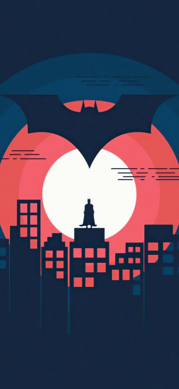 Batman, Dark, Illustration, DC Superheroes, Minimal art, 5K, Simple, Batman logo, Bat symbol