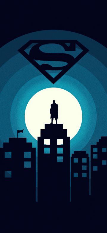 Superman, Minimal art, DC Superheroes, Dark background, 5K, Simple